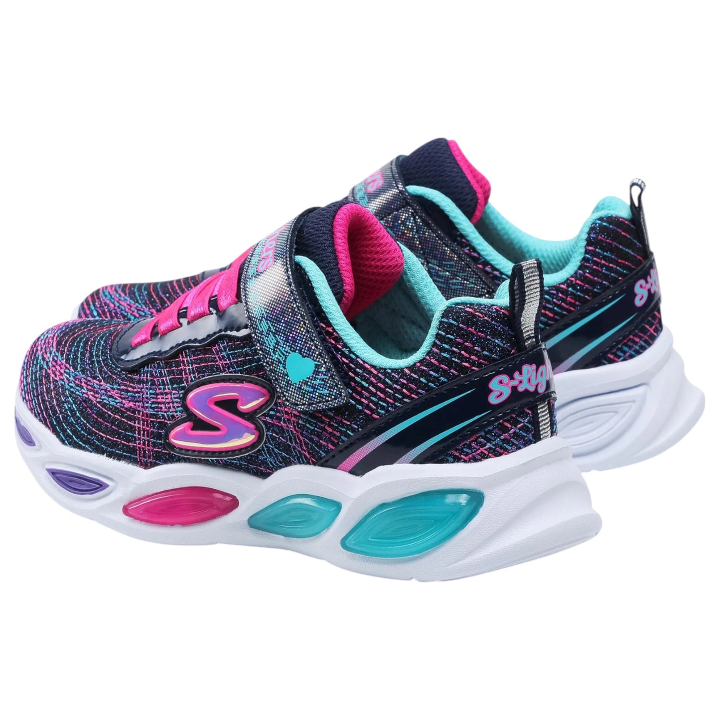 Kids Girls Skechers Shimmer Beams - Sparkle Glitz Shoes Navy/Multi