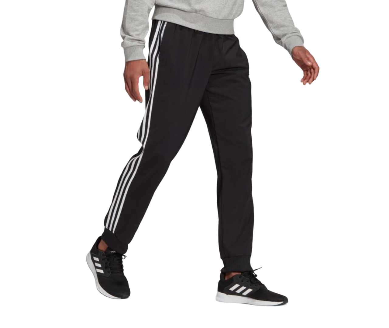 Mens Adidas Aeroready Essentials Tapered Cuff Trackies Black