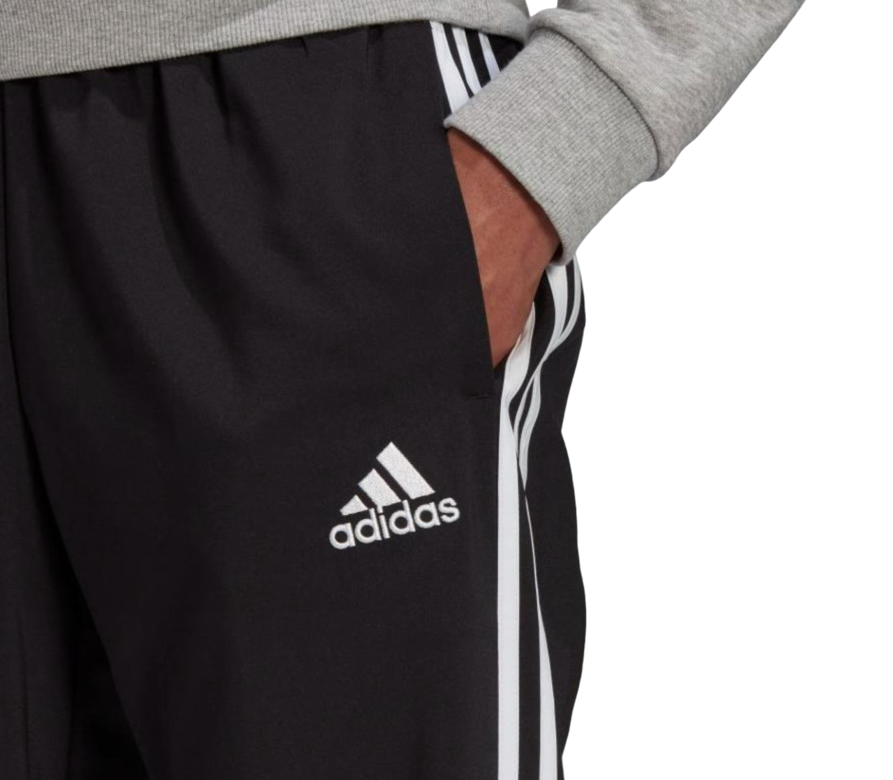 Mens Adidas Aeroready Essentials Tapered Cuff Trackies Black