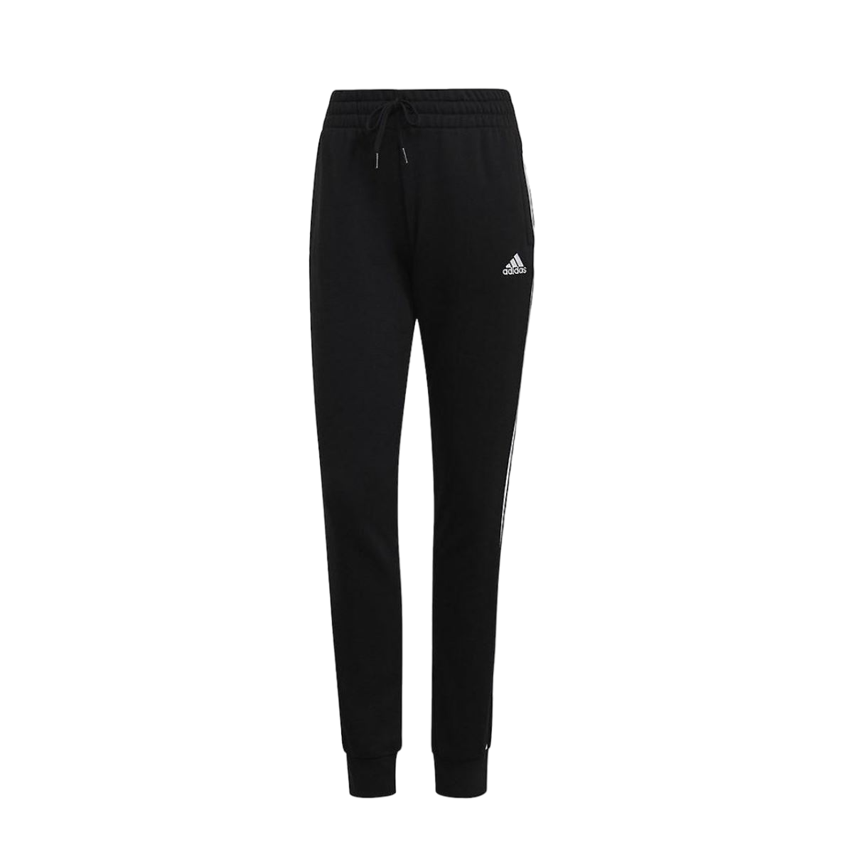 Womens Adidas Essentials French Terry Logo 3-Stripes Trackies Black