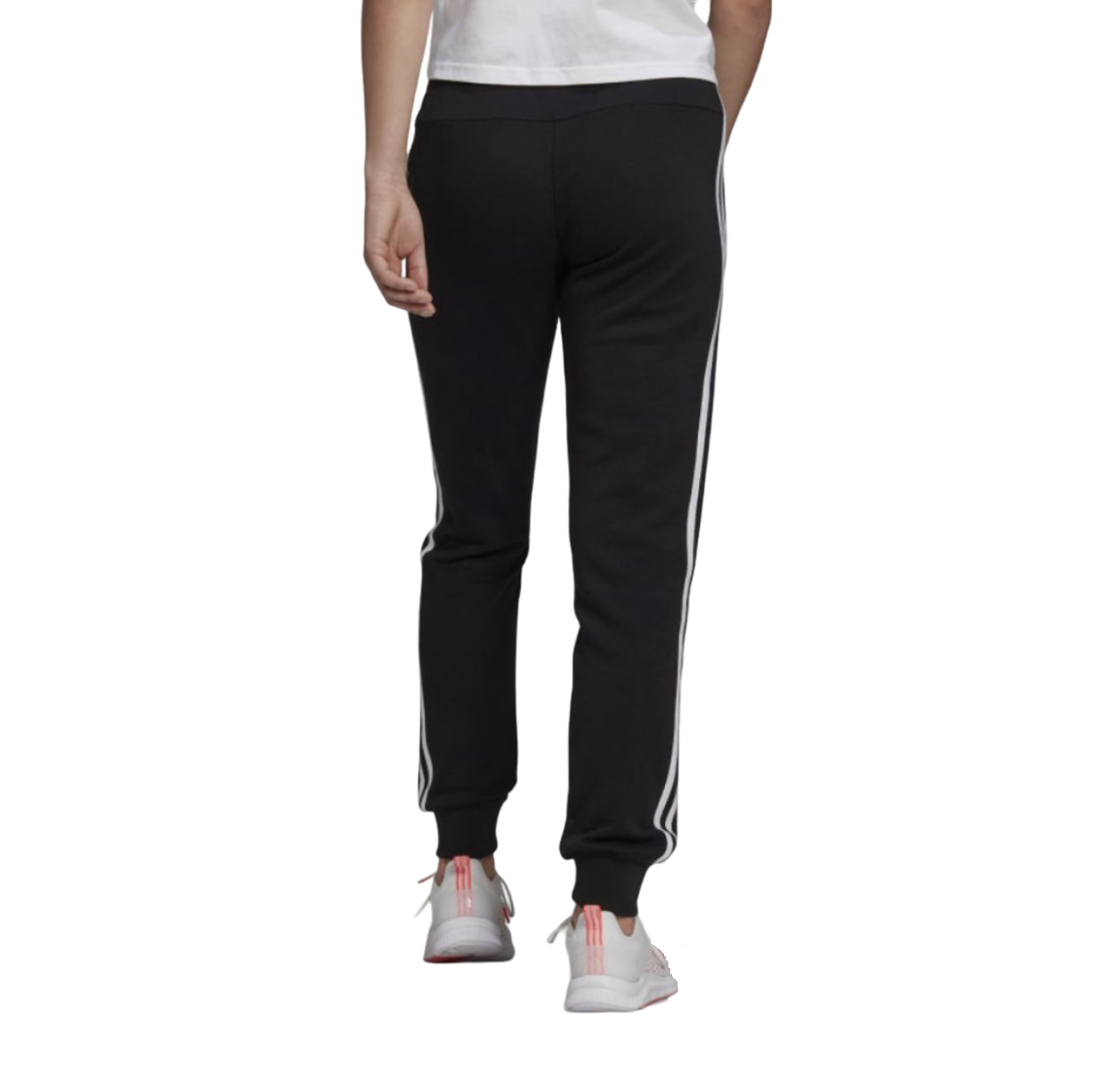 Womens Adidas Essentials French Terry Logo 3-Stripes Trackies Black
