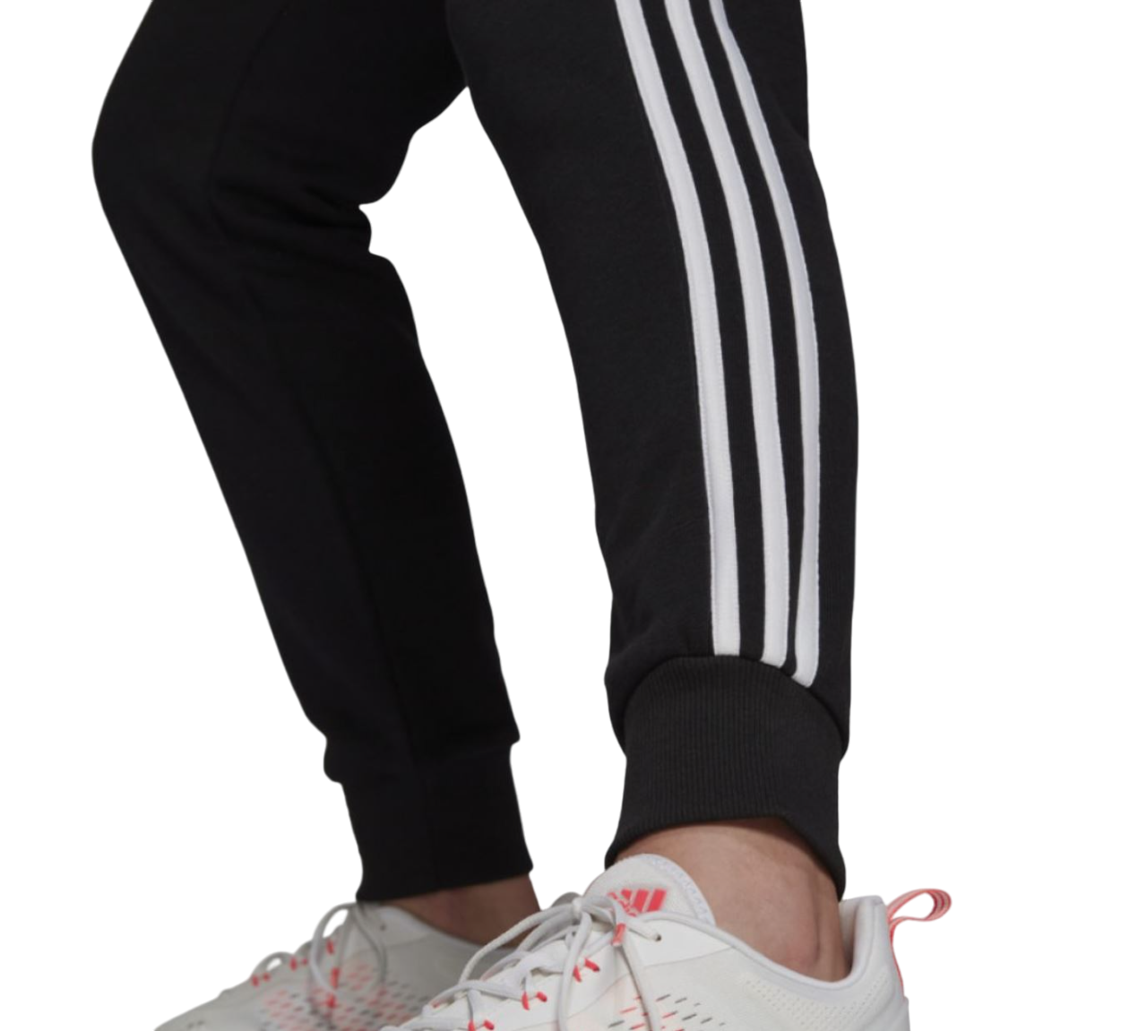 Womens Adidas Essentials French Terry Logo 3-Stripes Trackies Black
