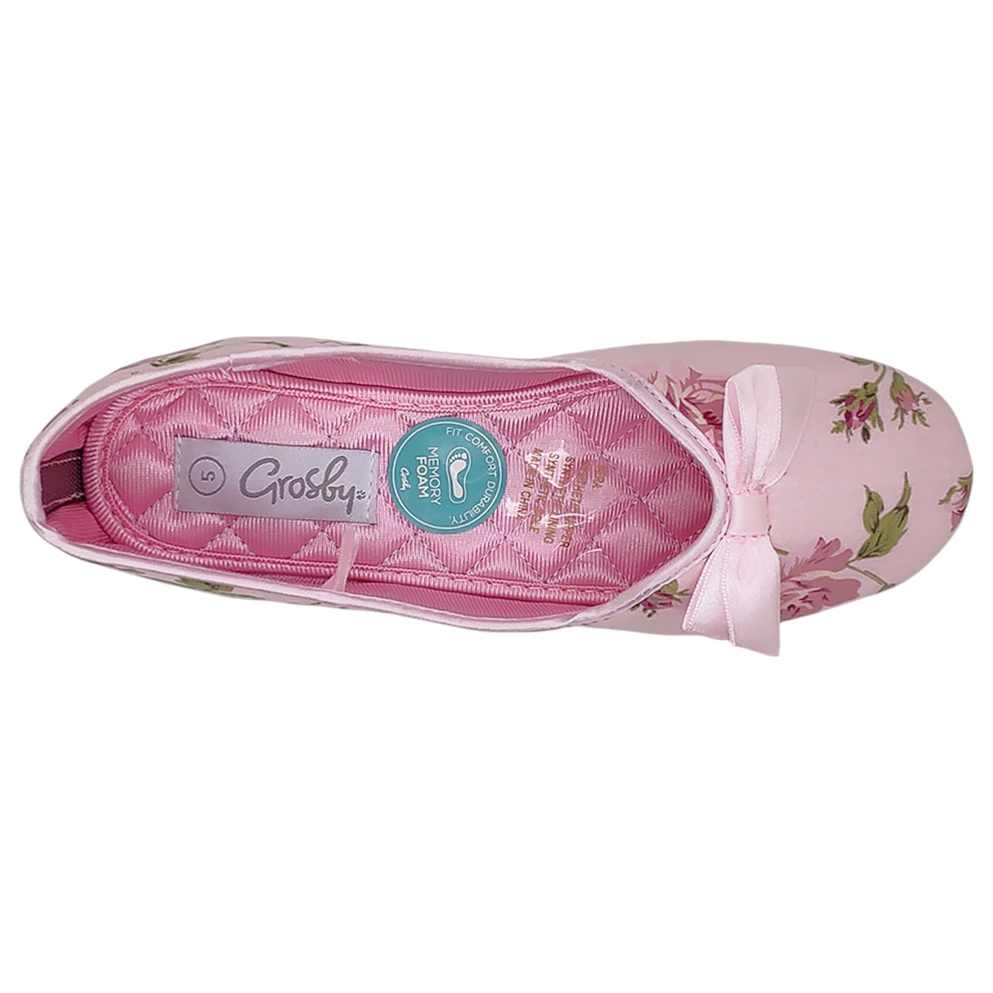 Womens Grosby VERA Slip On Slippers Pale Pink