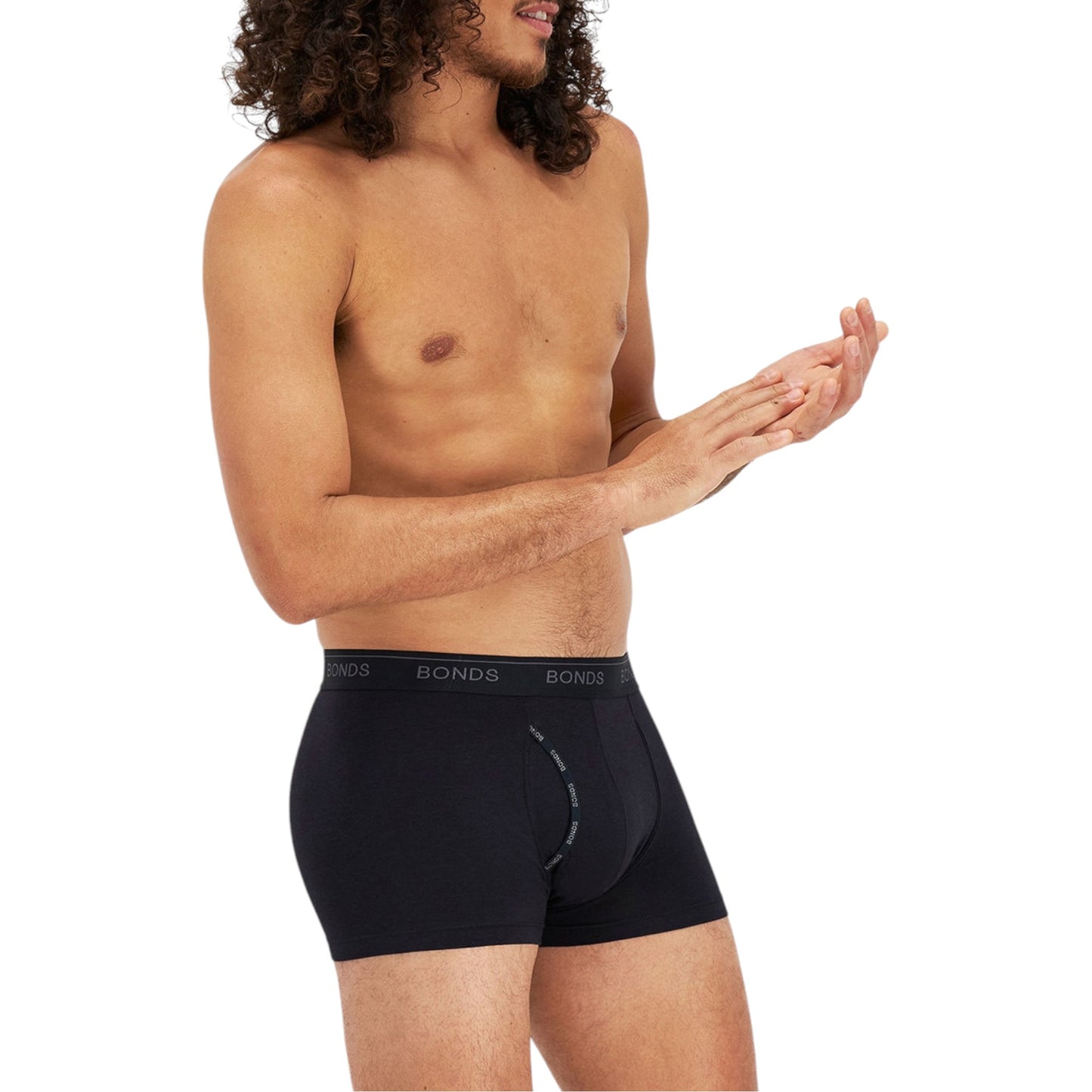 Mens Bonds Guyfront Luxe Trunks Underwear Black