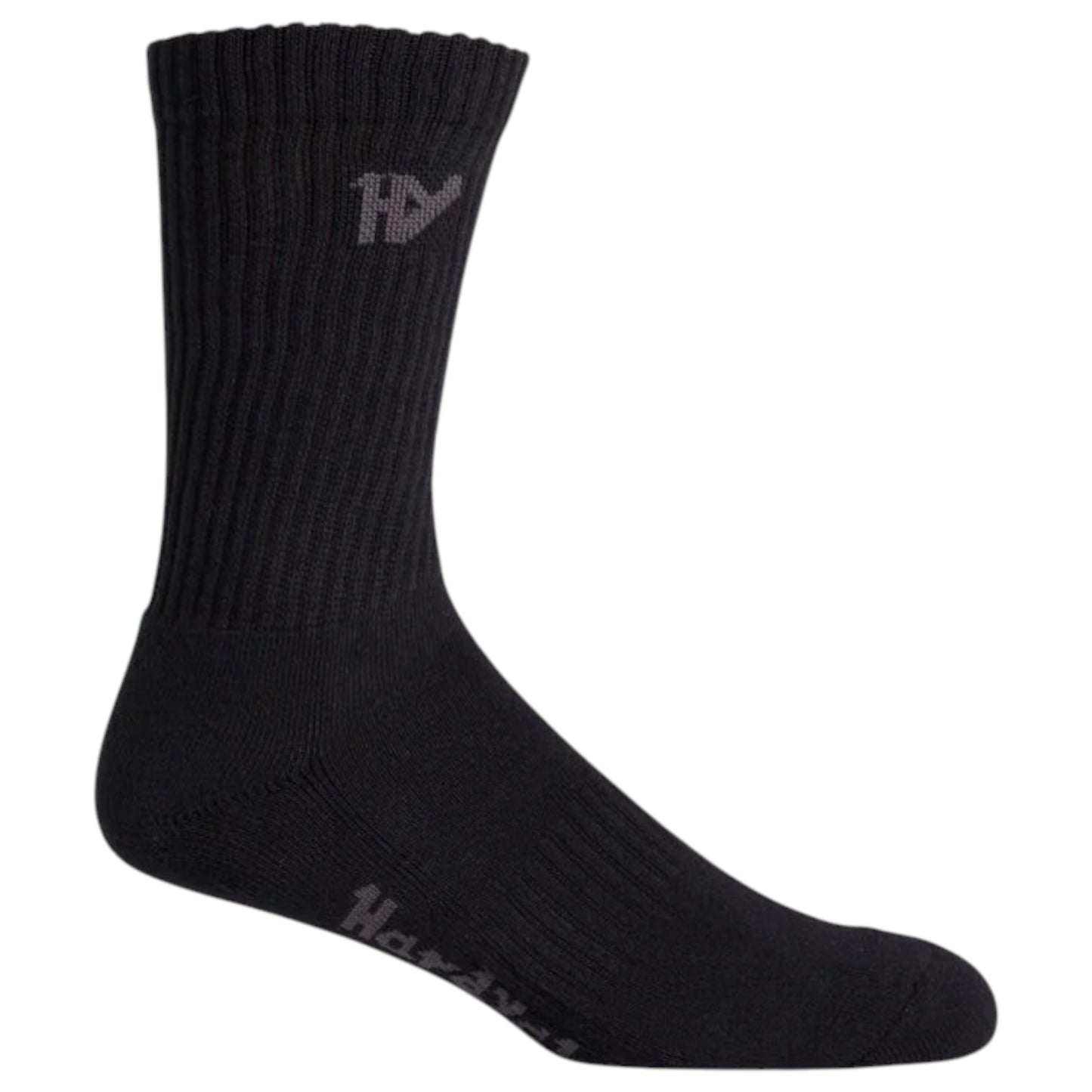 5 Pack Mens Hard Yakka Cotton Work Crew Socks Black