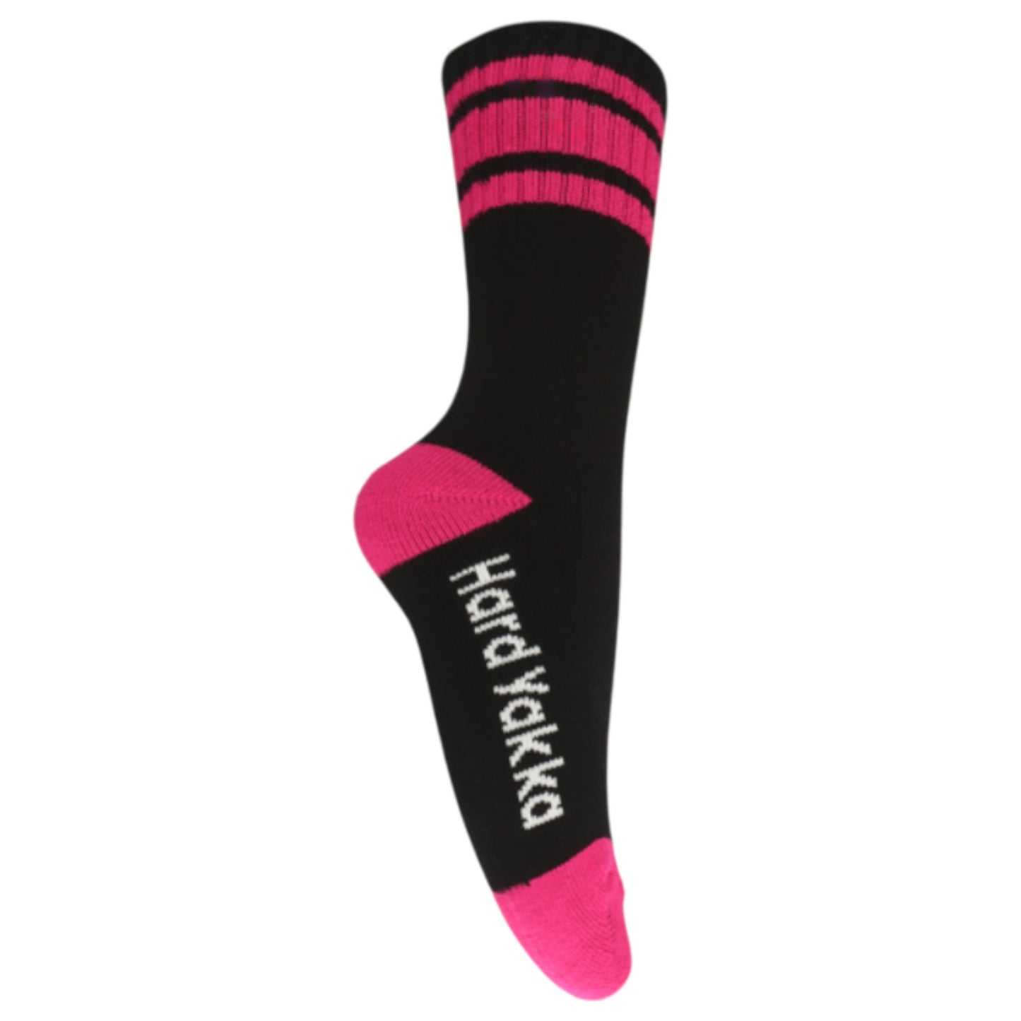 3 Pack Womens Hard Yakka Bamboo Work Crew Socks Black/Pink