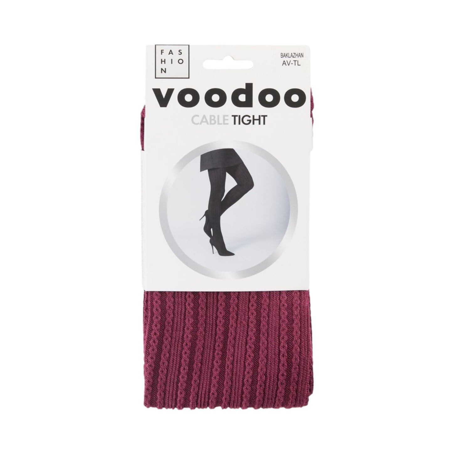 Womens Voodoo Voodoo Cable Tights Stockings Purple