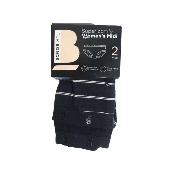 6 Pack Womens Bonds Comfy Midi Briefs Underwear Black