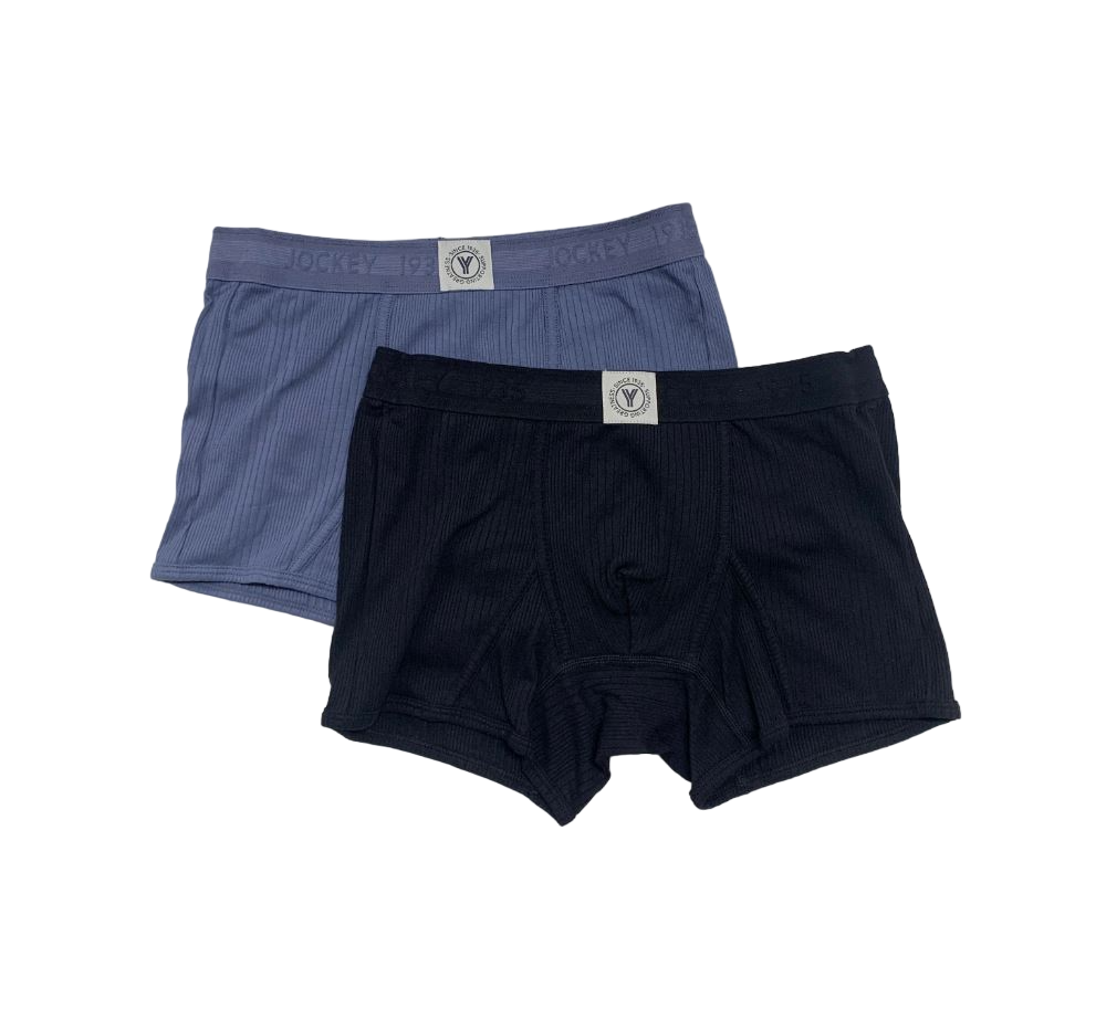 2 Pack Mens Jockey Y-Front Ribbed Trunks Underwear Multi