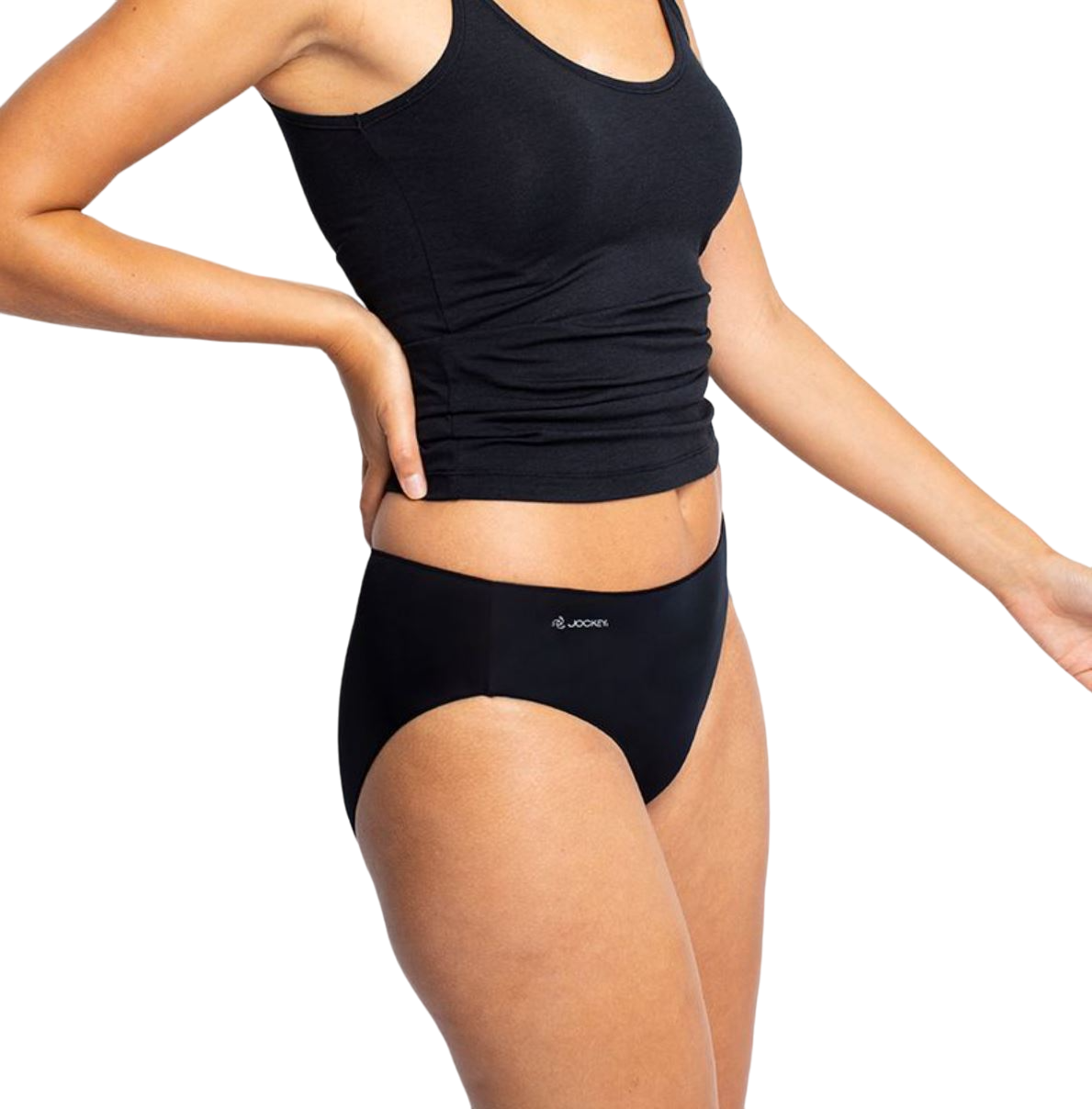 Womens Jockey No Panty Line Promise Tactel Bikini Briefs Underwear Black