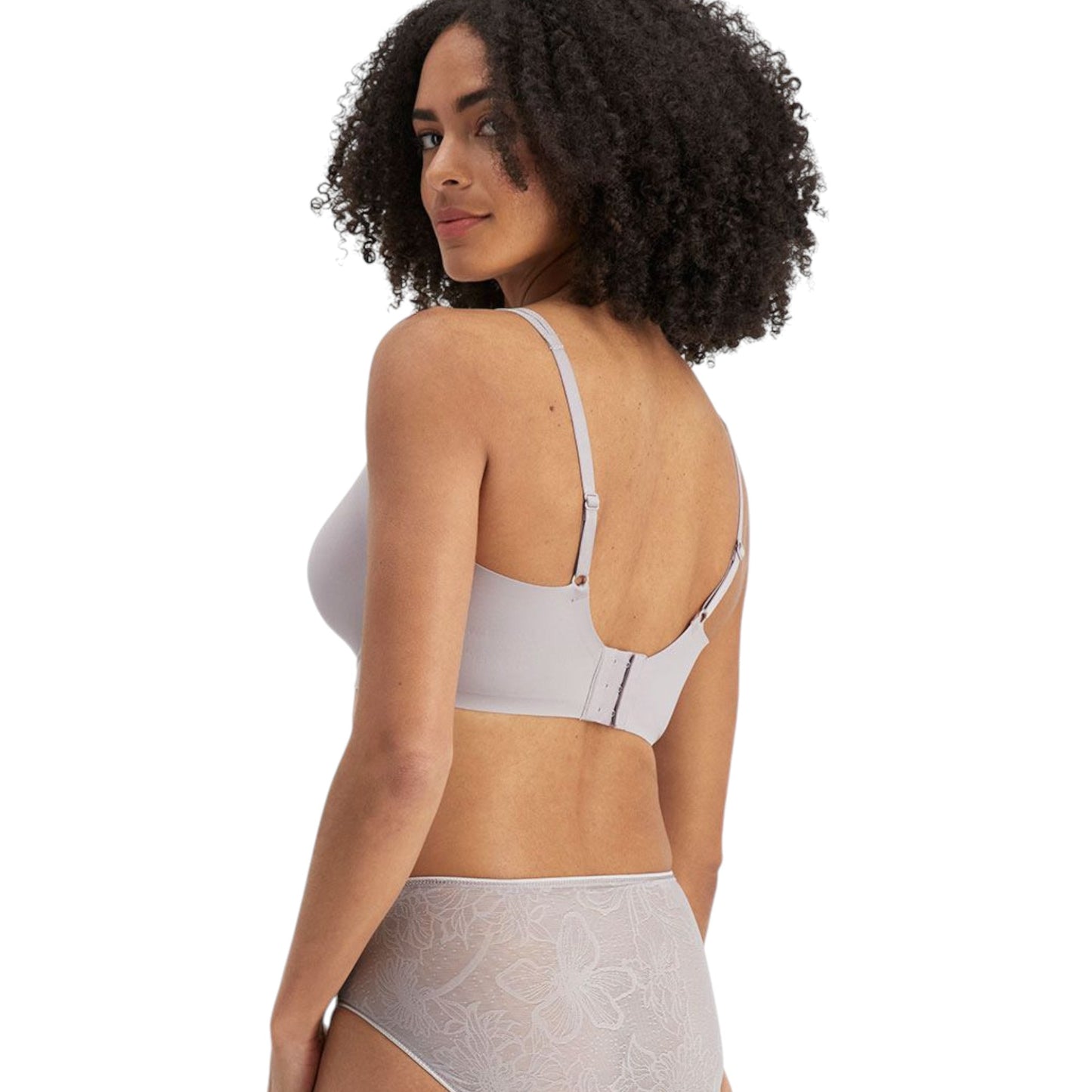 Womens Jockey No Panty Line Promise Bloom Wirefree Bra Parisian Grey