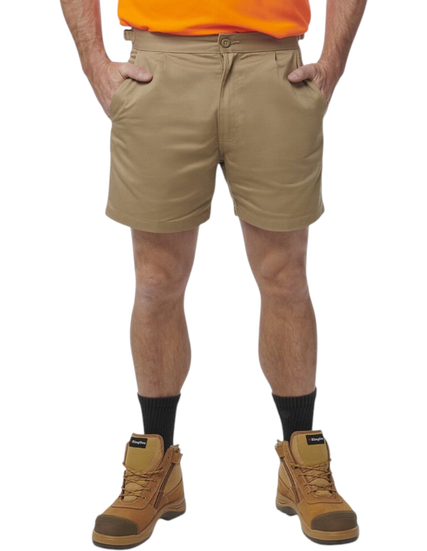 Mens KingGee Drill Utility Shorts Khaki