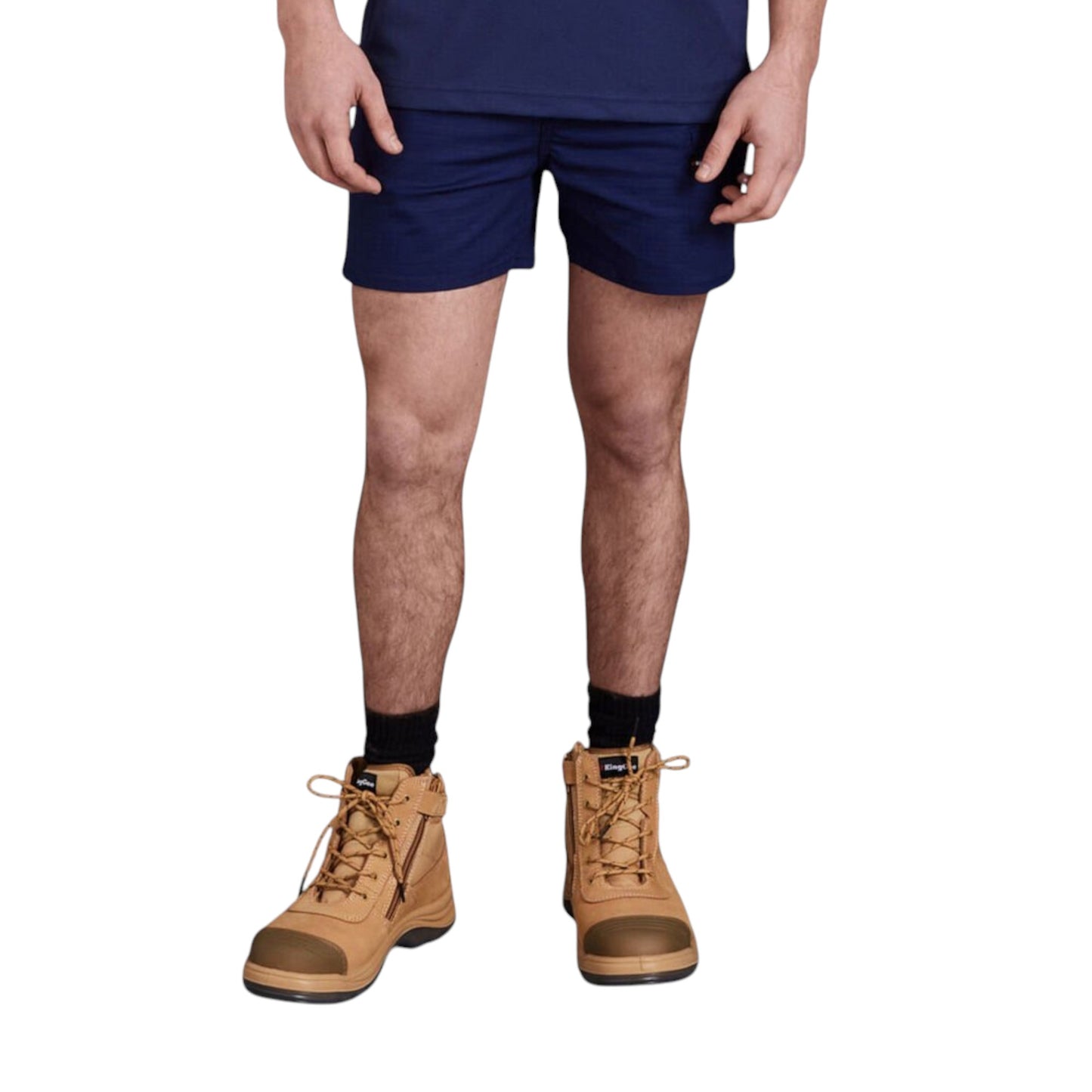 Mens KingGee Workcool Pro Stretch Cuffed Shorts Navy
