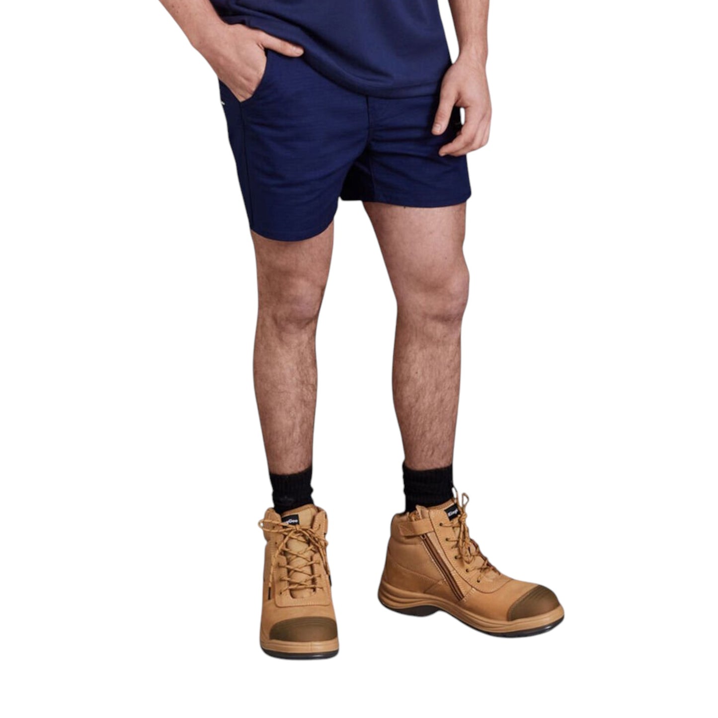 Mens KingGee Workcool Pro Stretch Cuffed Shorts Navy