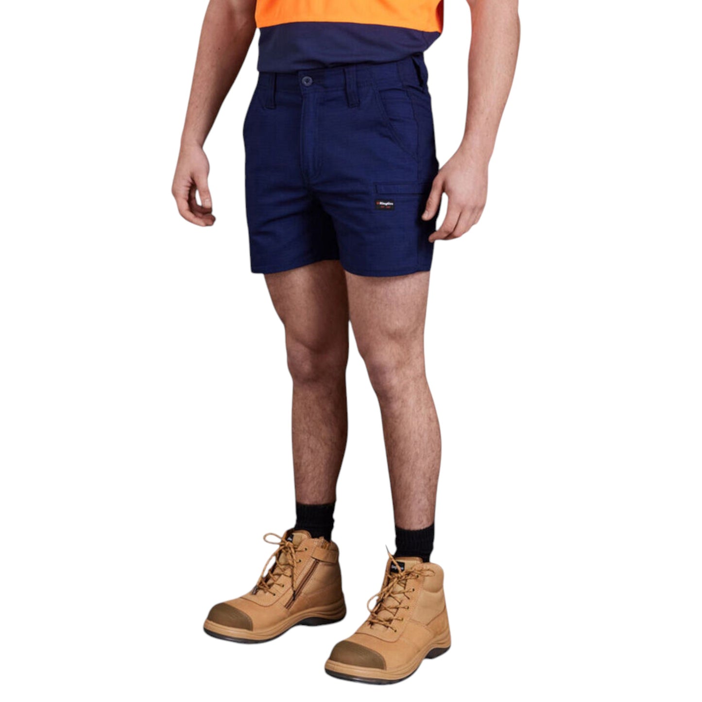 Mens KingGee Workcool Pro Stretch Cuffed Shorts Navy