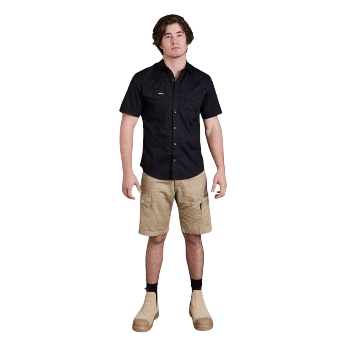 Mens KingGee Tradies Summer Lightweight Shorts Khaki