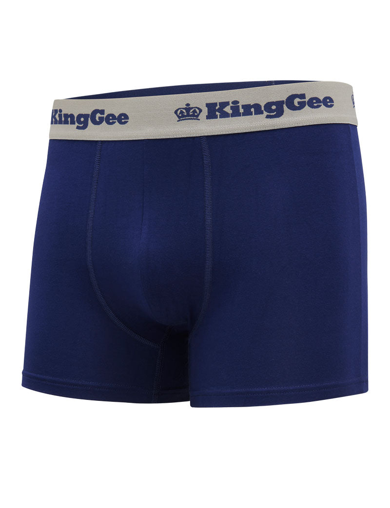 3 Pack Mens KingGee Bamboo Work Trunk - 3 Pack Trunks Underwear Navy