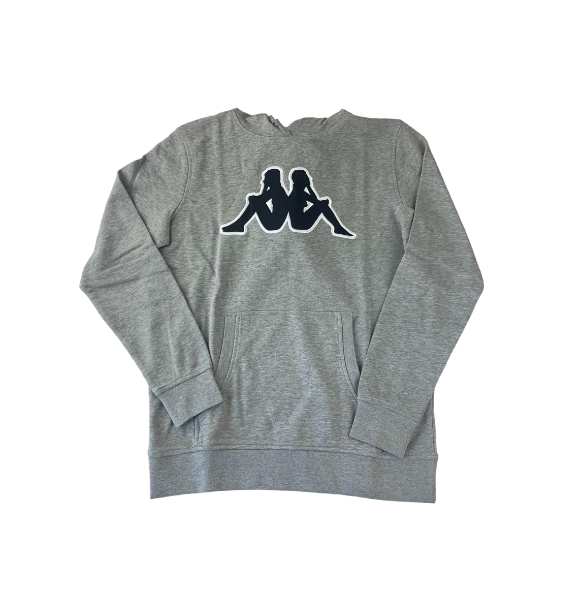 Mens Kappa Logo Tairiti Sweater 902 Pullover Hoodie Grey/Black