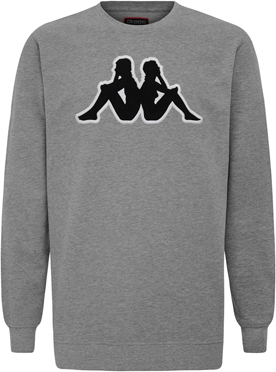 Mens Kappa Tarvit Logo Sweatshirt 902 Pullover Jumper Grey/Black