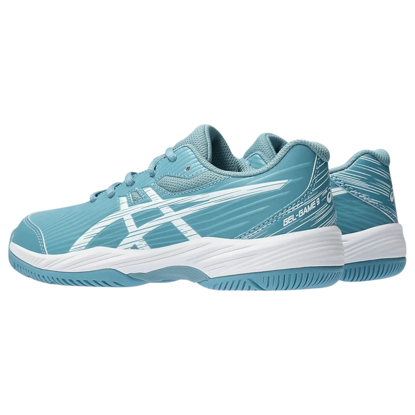 Kids Boys Asics Gel-Game 9 Shoes Gris Blue/White