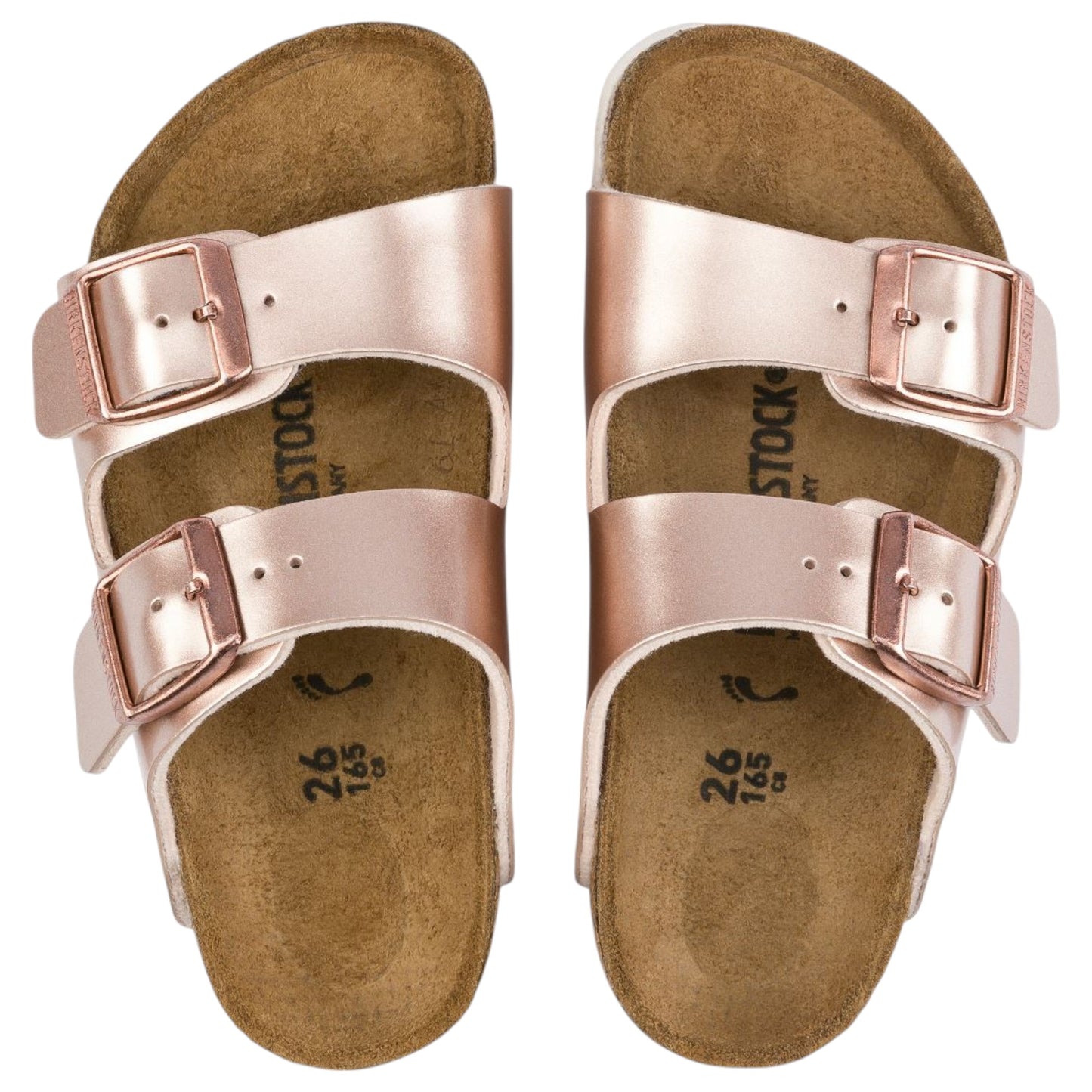 Unisex Kids Birkenstock Arizona Sandals Metallic Copper