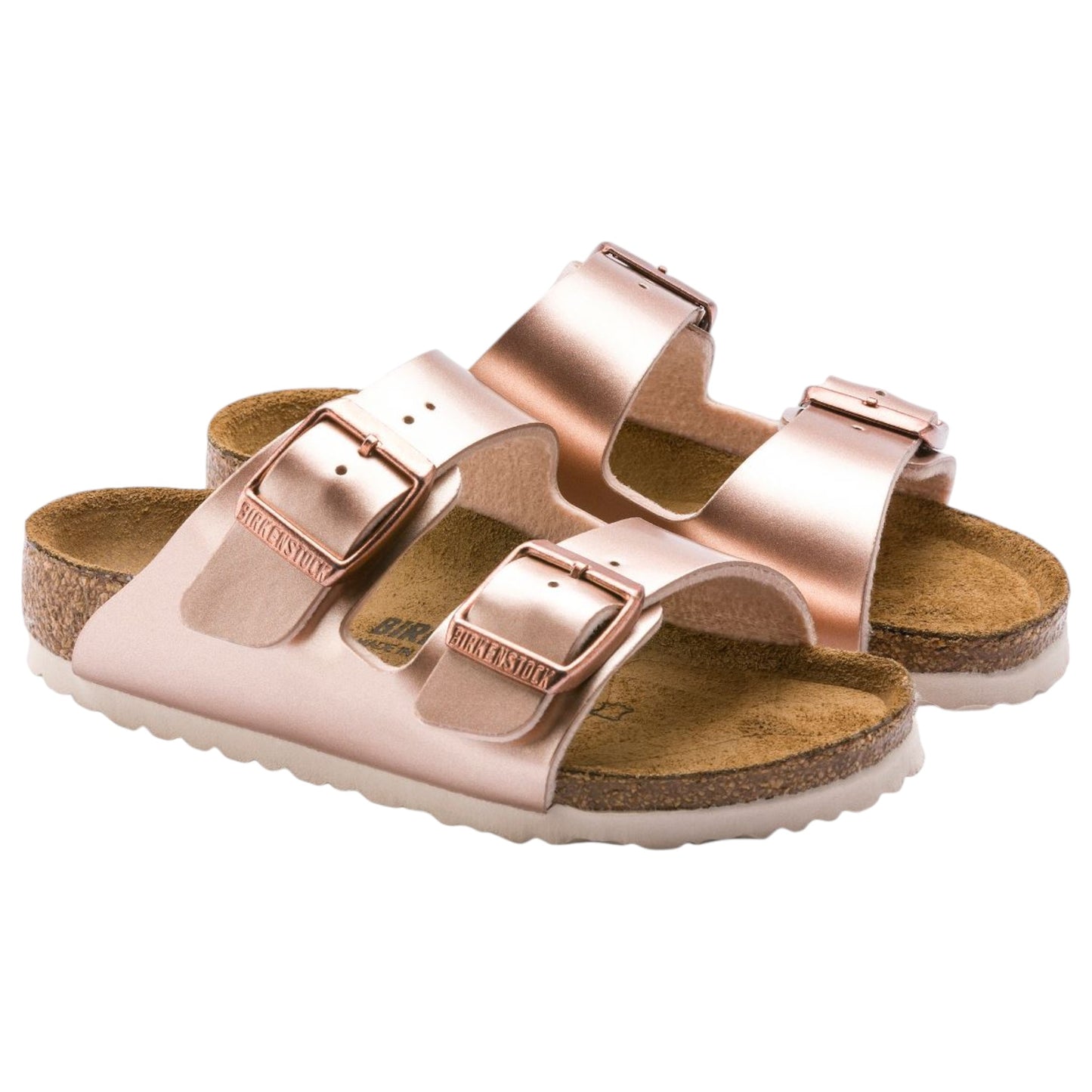 Unisex Kids Birkenstock Arizona Sandals Metallic Copper