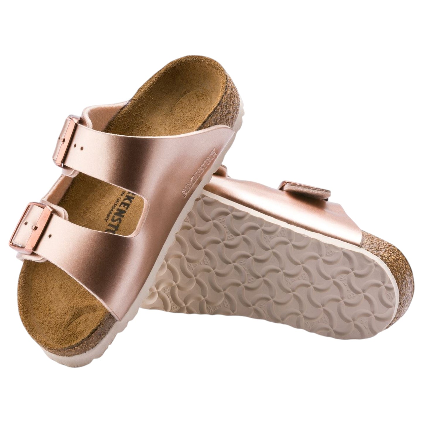 Unisex Kids Birkenstock Arizona Sandals Metallic Copper