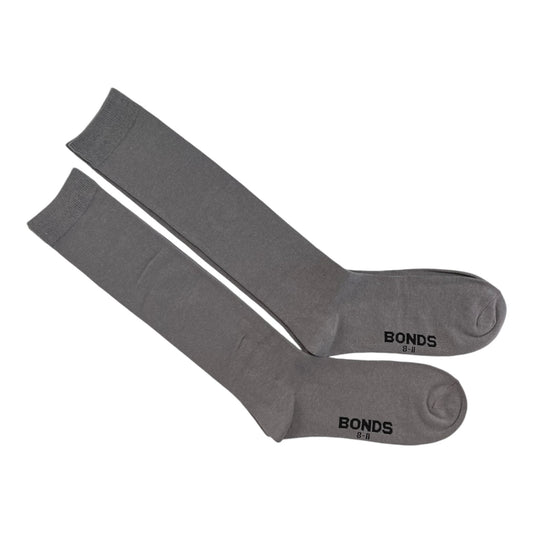 2 Pack Unisex Kids Bonds Knee High Knee High Socks Grey