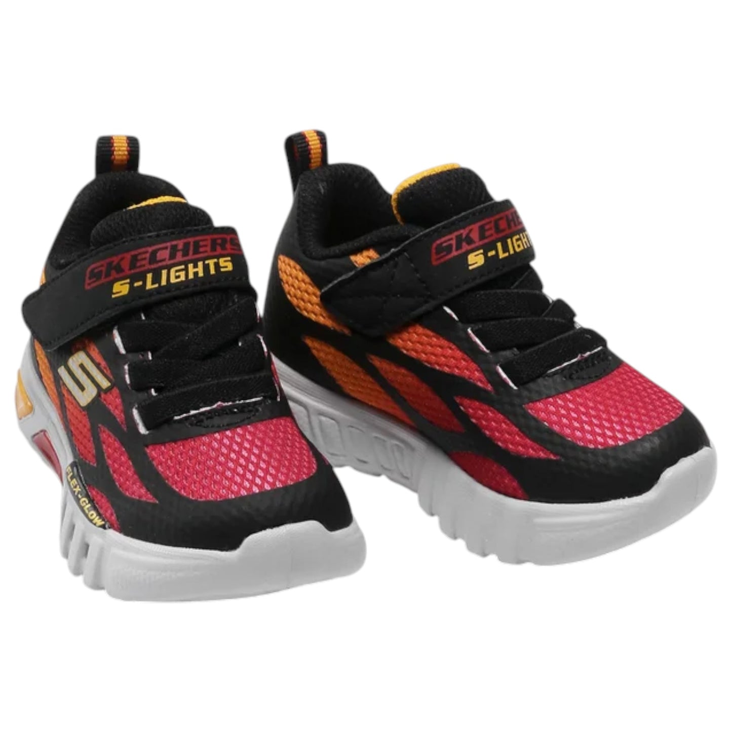 Infant Boys Skechers Flex Glow - Dezlom Shoes Black/Red
