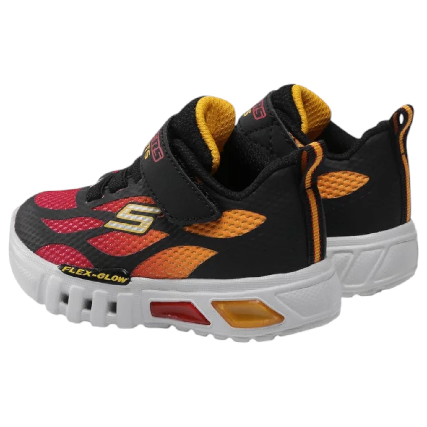 Infant Boys Skechers Flex Glow - Dezlom Shoes Black/Red