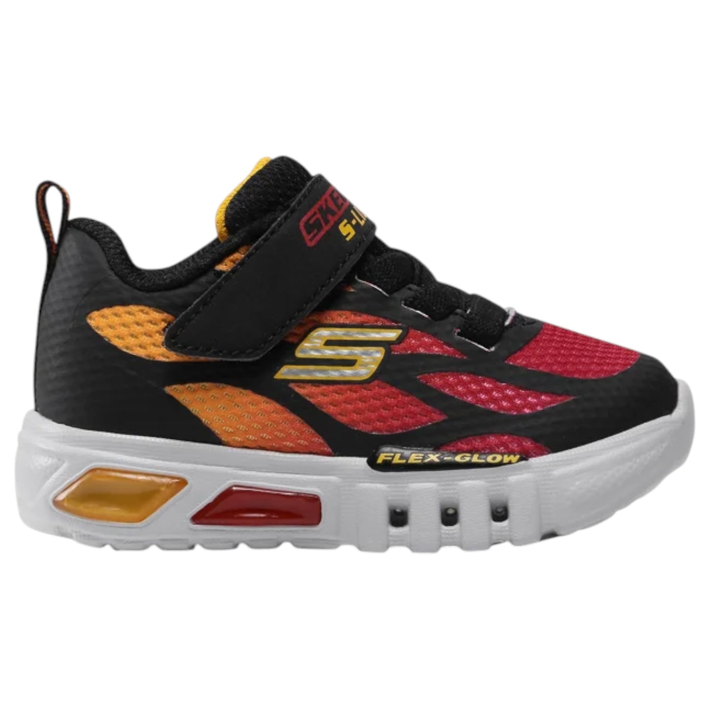 Infant Boys Skechers Flex Glow - Dezlom Shoes Black/Red