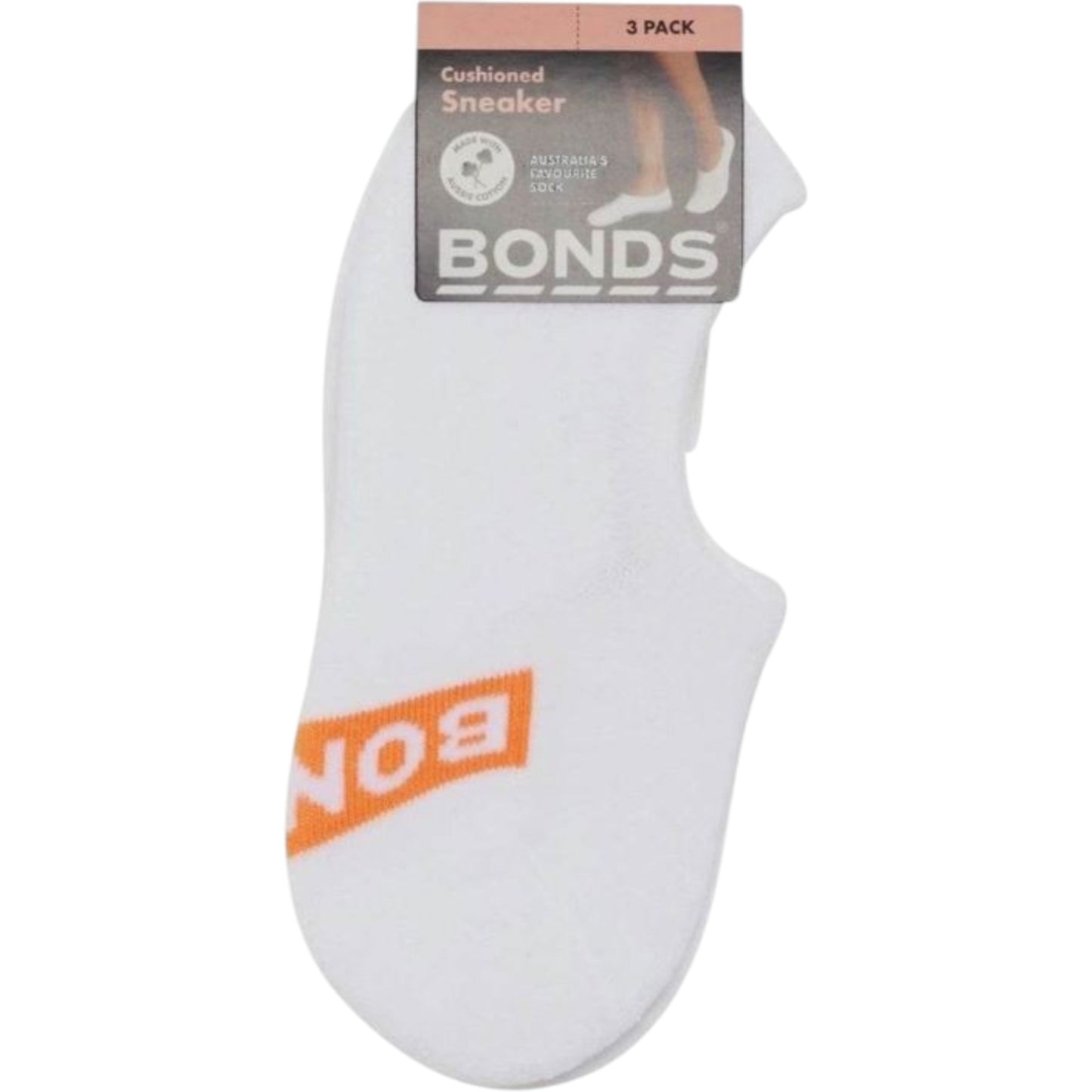 3 Pack Womens Bonds Cushioned Sneaker Socks White