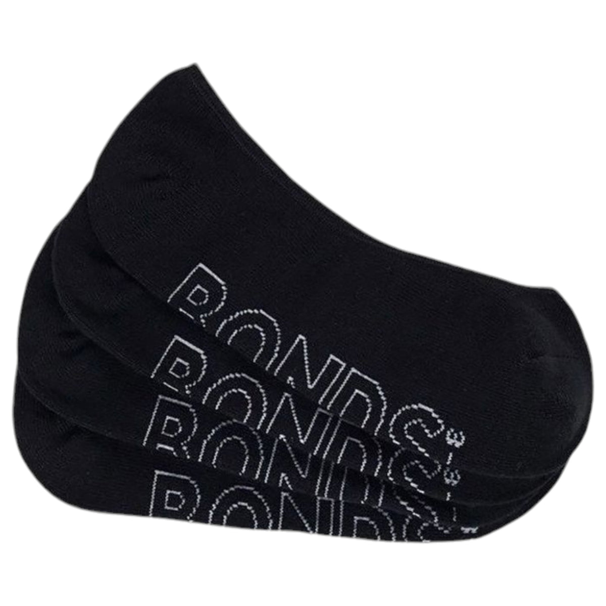 12 Pack Womens Bonds Logo Light Liner Invisible Socks Black
