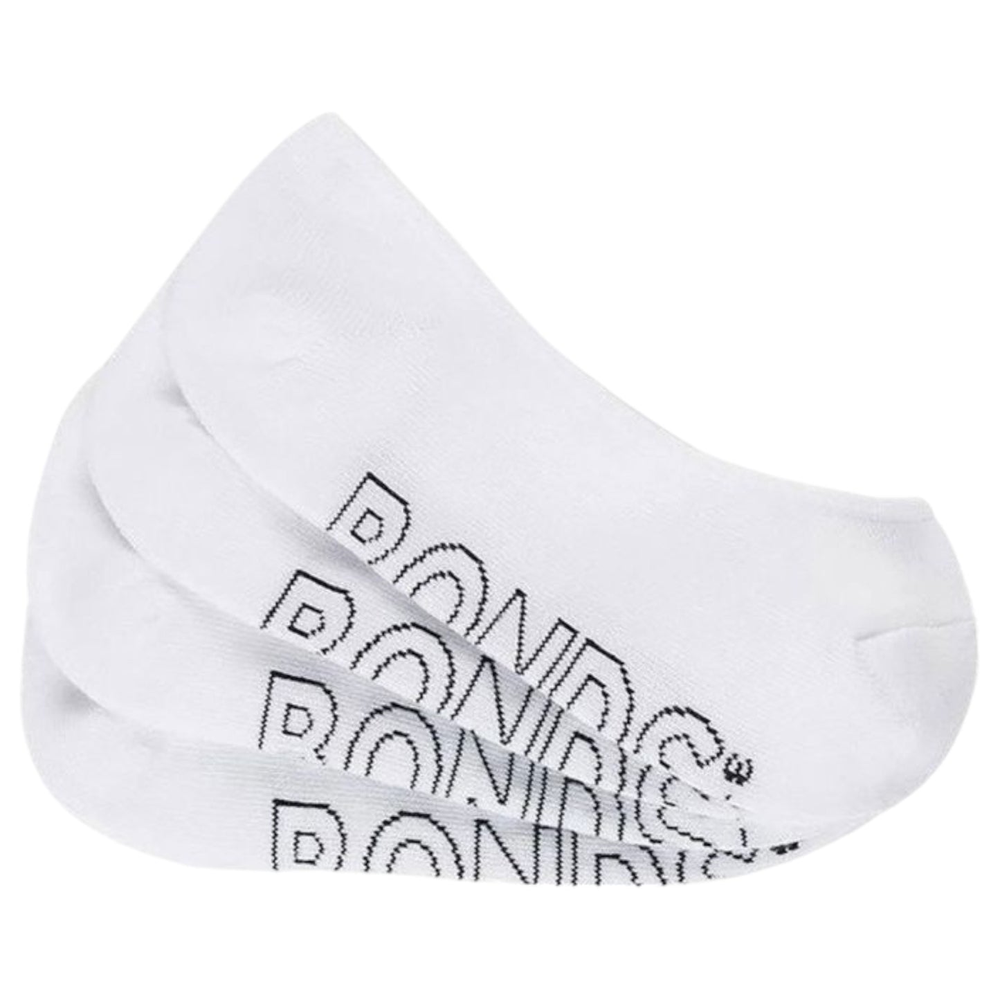 4 Pack Womens Bonds Logo Light Liner Invisible No Show Socks White