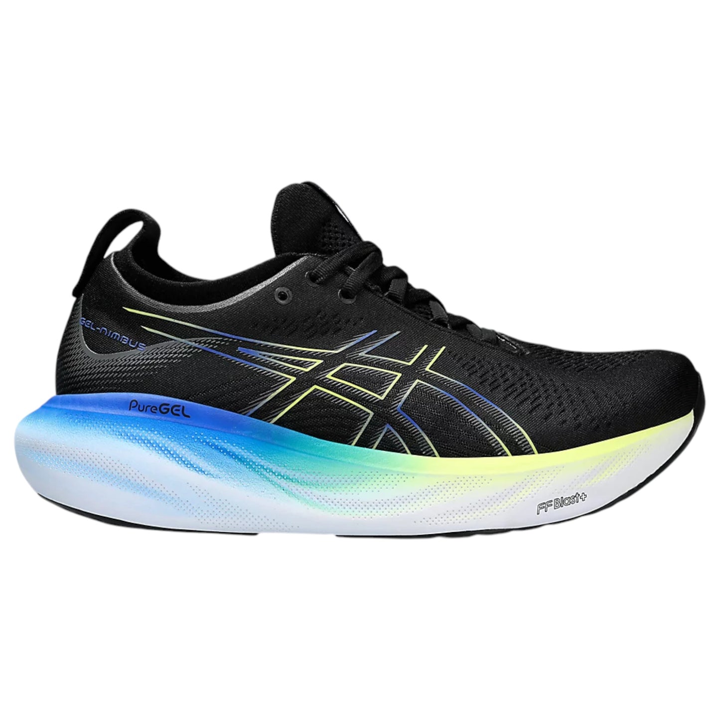 Mens Asics Gel-Nimbus 25 Shoes Black/Glow Yellow