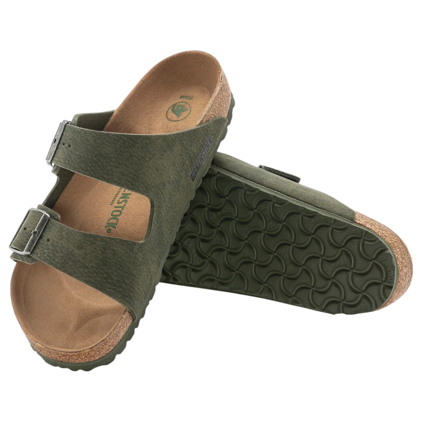 Mens Birkenstock Arizona Vegan Regular Sandals Desert Dust Thyme