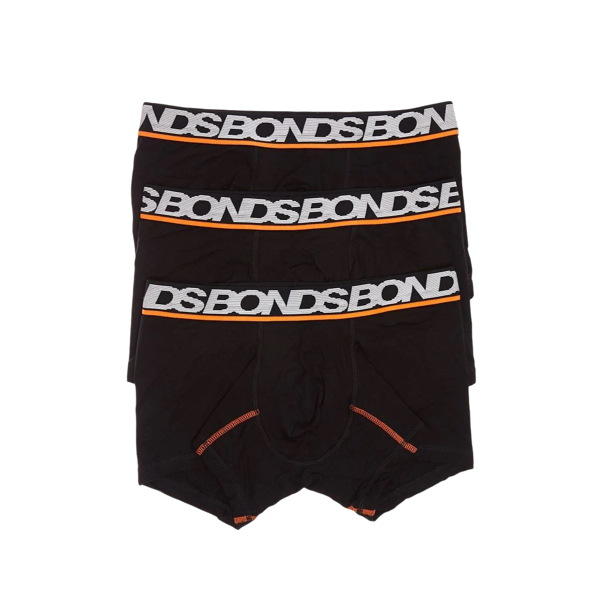 3 Pack Mens Bonds Active Fit Trunks Underwear Black