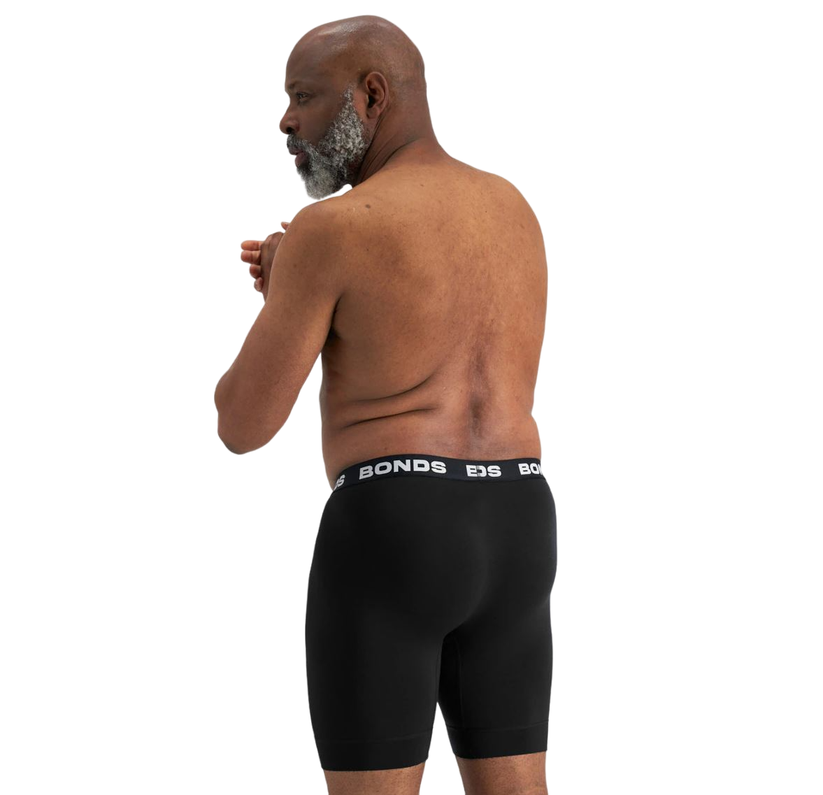 Mens Bonds Total Package Long Trunks Underwear Black