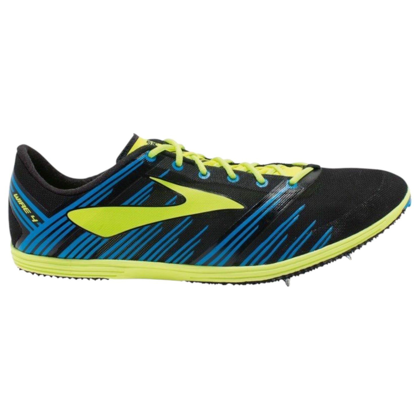 Mens Brooks Wire 4 Shoes Black/Blue/Fluro Yellow