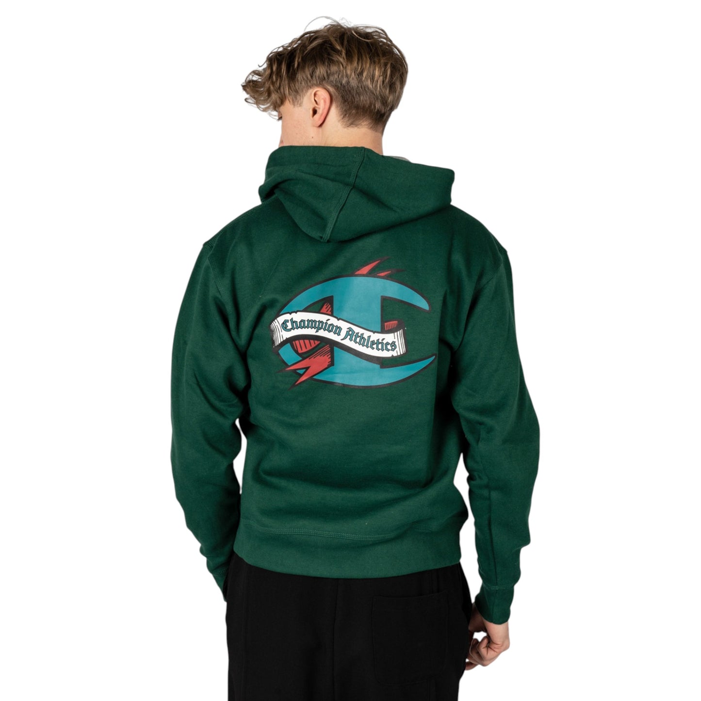 Mens Champion Powerblend Fleece Hoodie Green