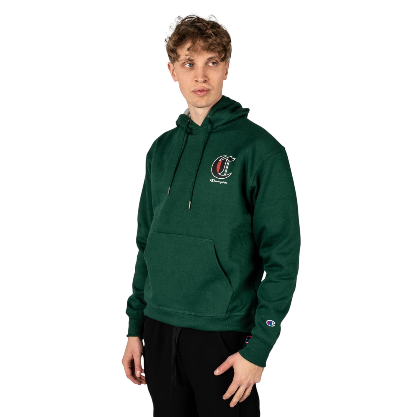 Mens Champion Powerblend Fleece Hoodie Green