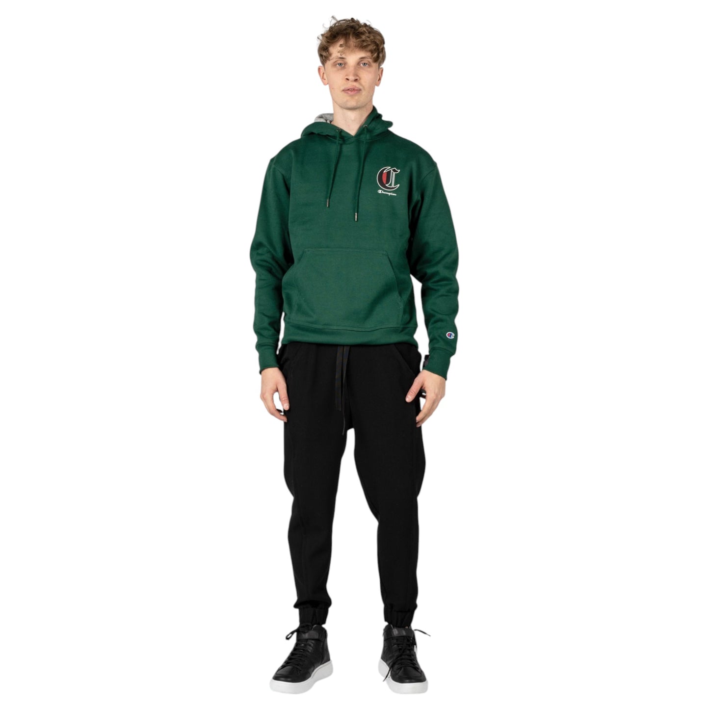Mens Champion Powerblend Fleece Hoodie Green