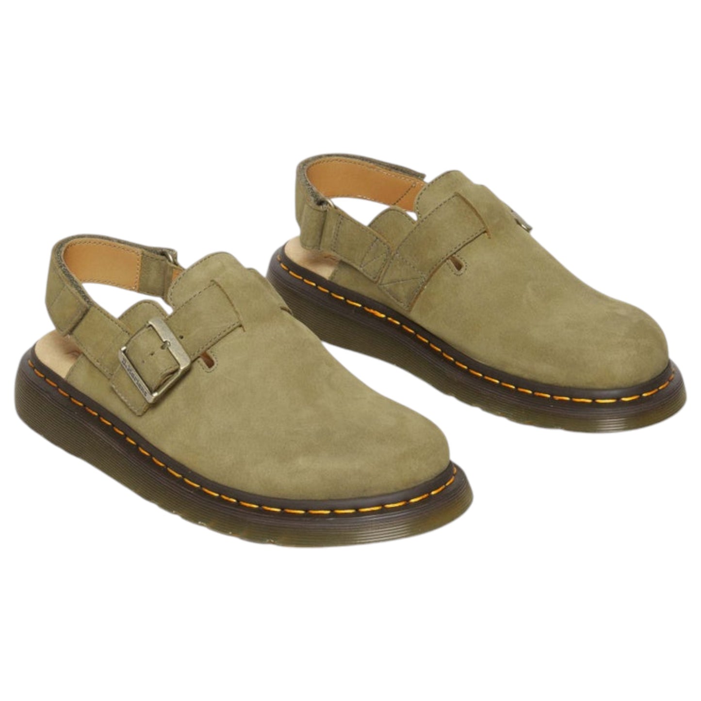Mens Dr. Martens Jorge II Sling Back Sandals Muted Olive Tumbled Nubuck