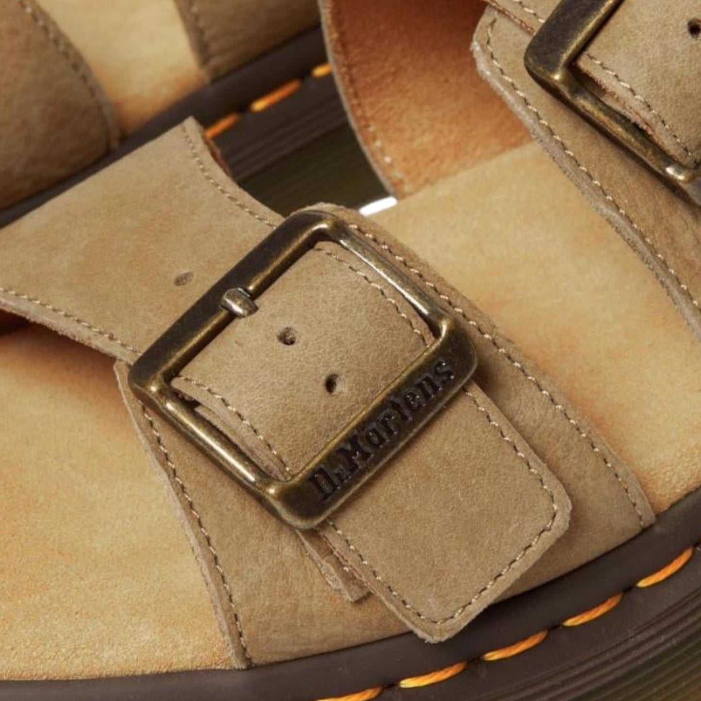 Mens Dr. Martens Josef Sandals Savannah Tan Tumbled Nubuck