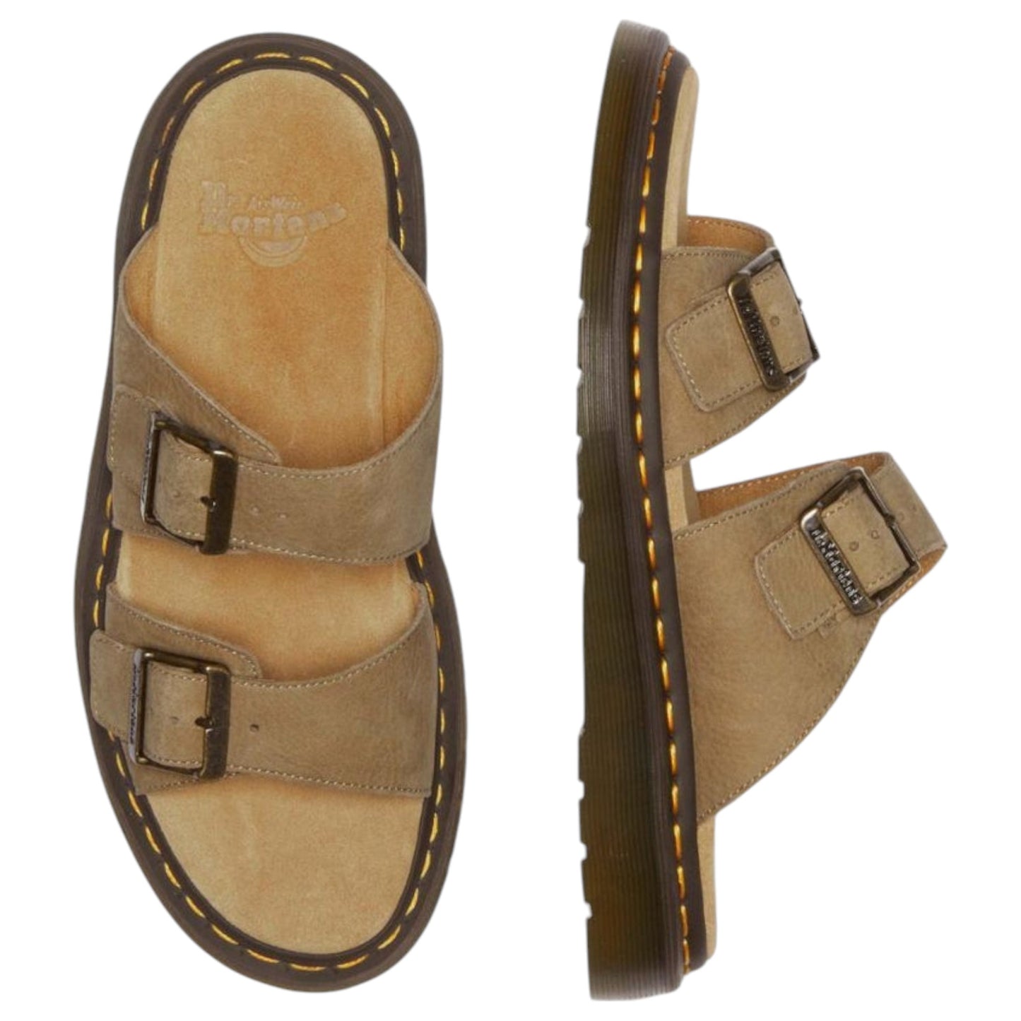 Mens Dr. Martens Josef Sandals Savannah Tan Tumbled Nubuck