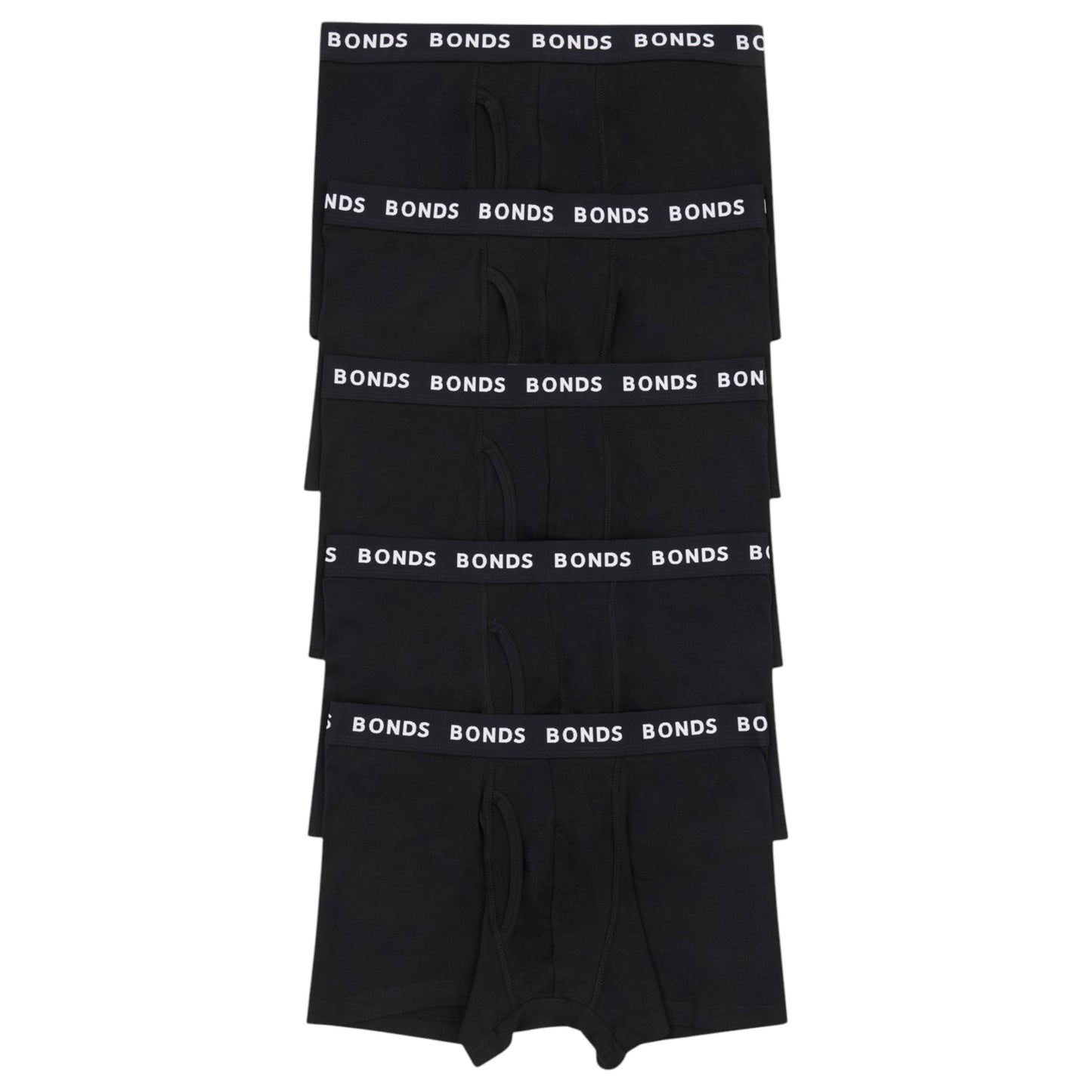 5 Pack Mens Bonds Everyday Trunks Underwear Black