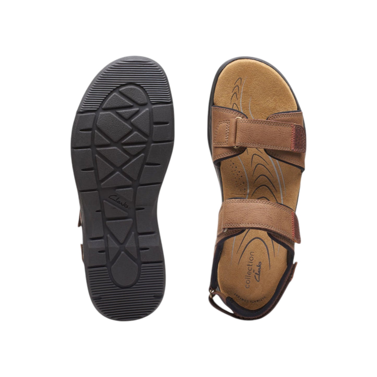 Mens Clarks Hapsford Creek Sandals Tan