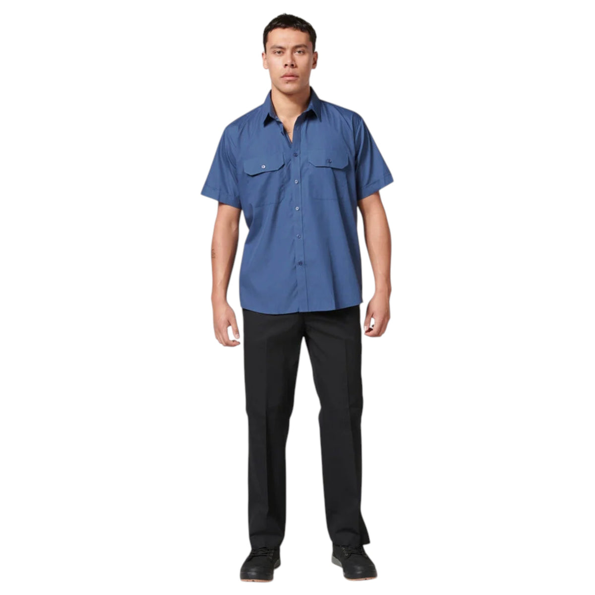 Mens Hard Yakka Permanent Press Plain Front Workwear Pants Black