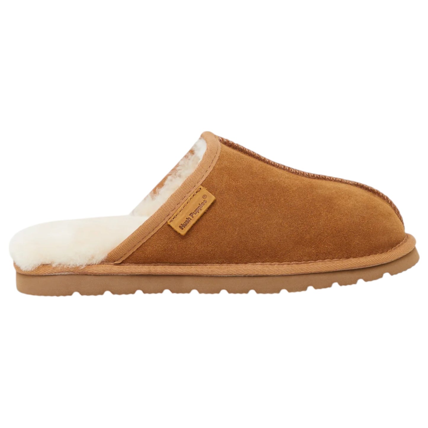 Mens Hush Puppies Loch Slippers Chestnut Suede