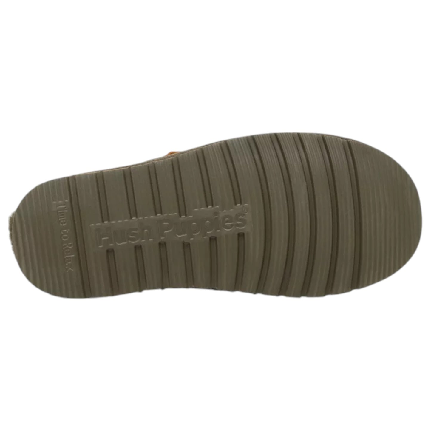 Mens Hush Puppies Loch Slippers Dark Olive Suede